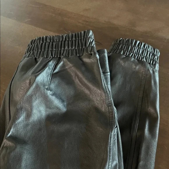 SPANX Faux Leather Joggers in Black - Picture 4 of 4